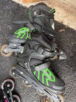 Hi-Sports Adjustable Inline Skates – Black/Green