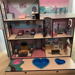 LOL Doll House - With Real Wood Furniture !