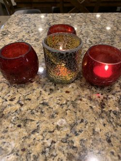 Set of 4 Crinkle Candle Holders
