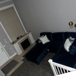 Couch + ottoman & TWIN XL bed for sale 