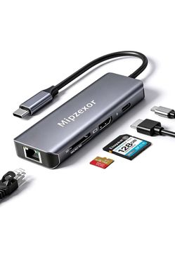 USBC Docking Station 8 in 1 USB C to hdmi gigabit ethernet Adapter 1Gbps Ethernet Hub 100W Power Delivery 3*USB 3.0 Ports SD/TF Card Reader Ethernet U