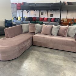 Sectional Sofa With Round Chaise - Muebles Modernos 