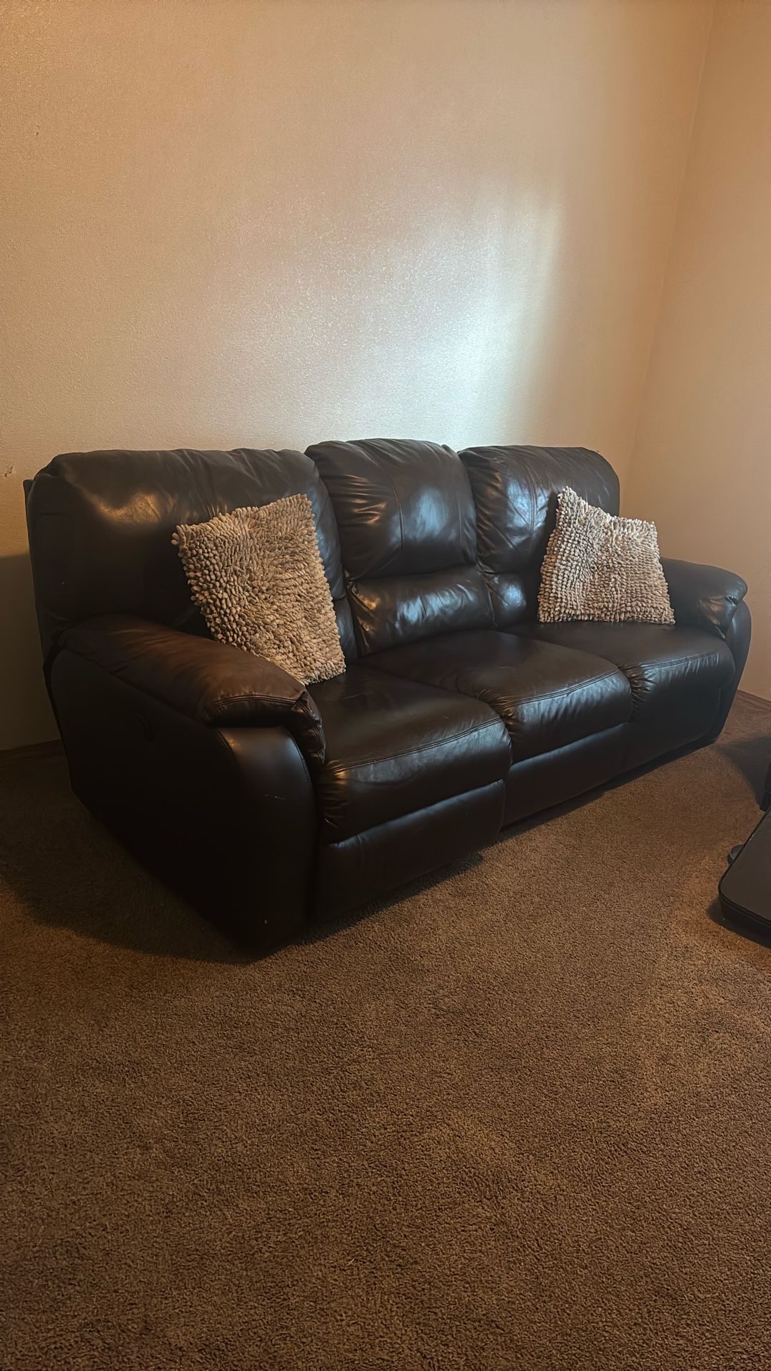 Leather Couch. electric recliner