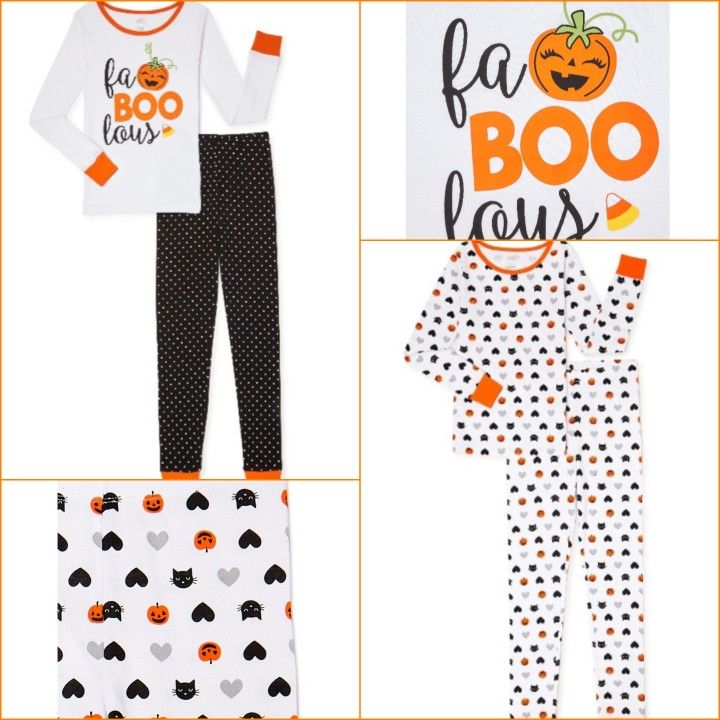 Halloween Pajama Pijamas BOO PUMPKIN BLACK CATS  : $5 each.