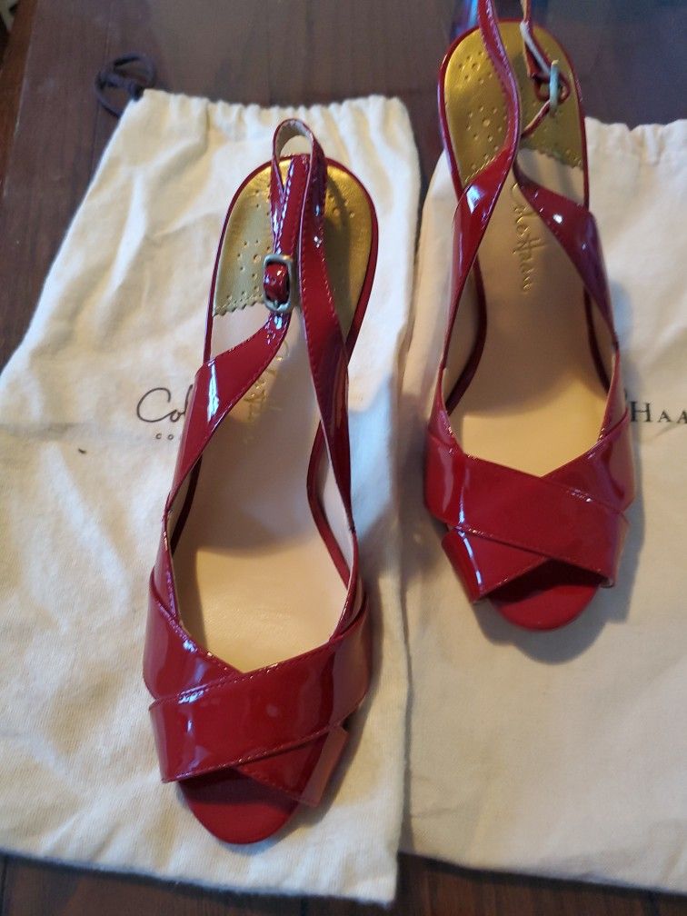 Women Patten Leather Sandals Size 6