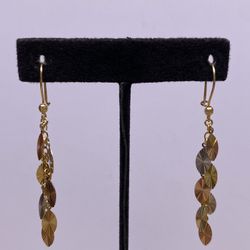 14K Leaves Dangle Earring