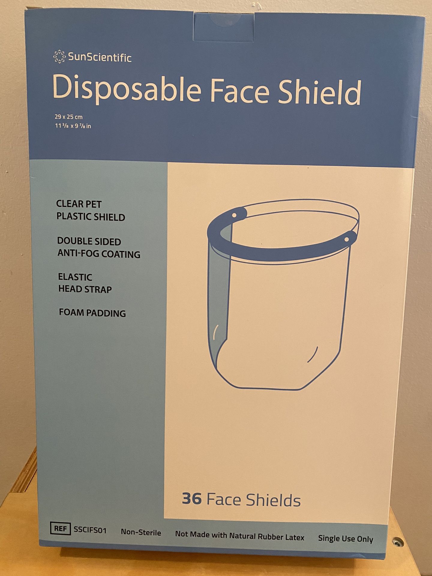 $5 for box of 36 Protective and Disposable Clear Face Shields