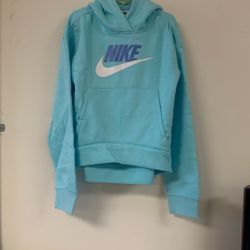 Nike Girls Sportswear Club Fleece Pullover Hoodie. Sz M.     Blue.                Gt