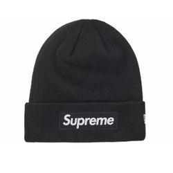 Supreme New Era Black Beanie Box Logo