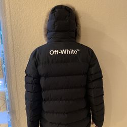 OffWhite Puffer Coat With Detachable Hood