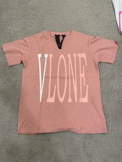 VLONE Big Logo Spell Out Dual Sided Salmon T-Shirt SS Men's MEDIUM M Made in USA