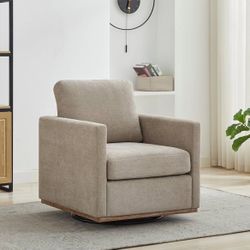30.7" W Square Upholstered Swivel Accent Chair and Comfy Accent Single Sofa Chair, 360 Degree Club Chair
