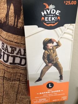 Brand new kids safari with hat costume size L