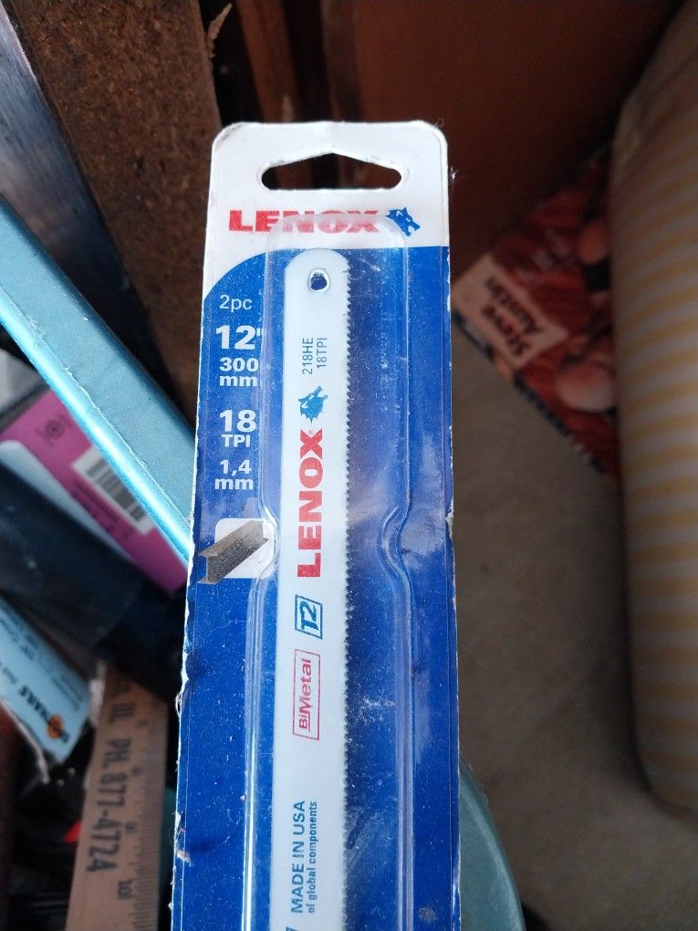 Lenox 2pc 12" 300mm And Craftsman Hacksaw Blades