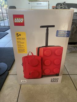 Lego Carry-on set expandable Trolley TSA lock & Backpack laptop compartment Red