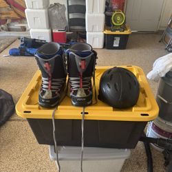 Snow Board Boots And Helmet 