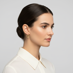 10K Yellow Gold Bamboo Hoop Earrings
