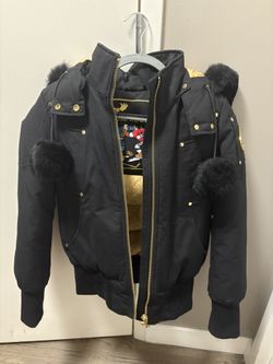 Women’s Black And Gold Moose Knuckle Coat
