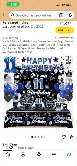 11th birthday party decorations