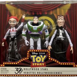 Toy Story Hollywood Stars Woody Buzz Lightyear Jessie Black Tie 3 Figures New