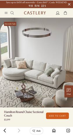 Castlery Hamilton Round Chaise Sectional Couch