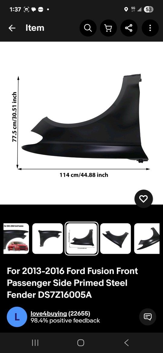 Passenger Side Fender