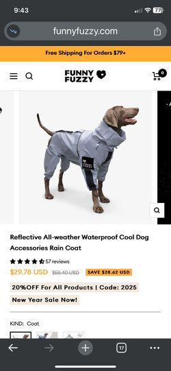Premium Dog Rain Coat, SML & XL