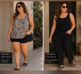 Chicos Reversible Tank Top Leopard and Black  size 16