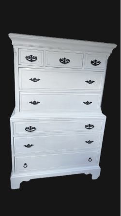 White Chest of Drawers Black Handles