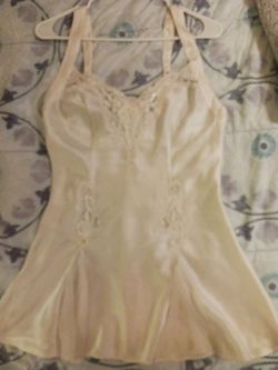 Victoria's Secret Satin and sequins ivory nighty sz small