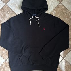 Black Heavy Weight Ralph Lauren Hoodie Size Large 