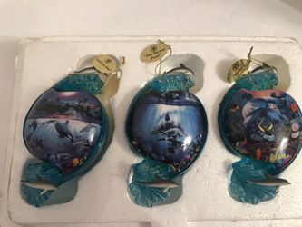 Bradford Exchg COAs ocean animals Christian Riese Lassen Above and Below 6 Ornaments