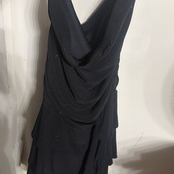 Black dress with glitter strapless