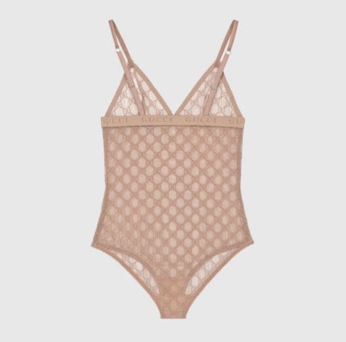 Pink GG One Piece Lingerie Bodysuit  