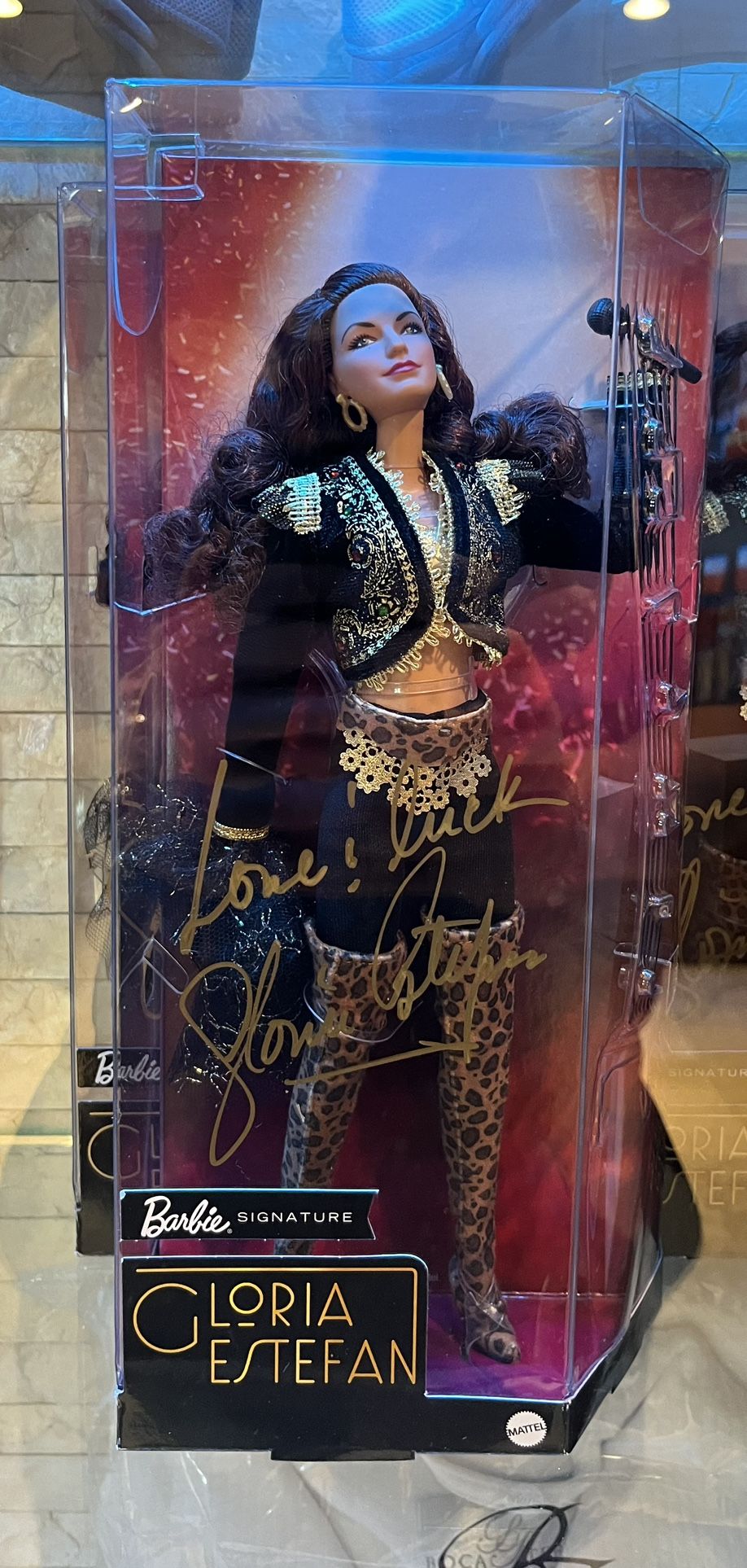 Gloria Estefan Autographed Barbie doll