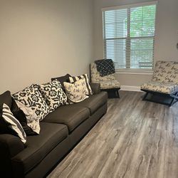 Grey sofa and 2 accent chairs 