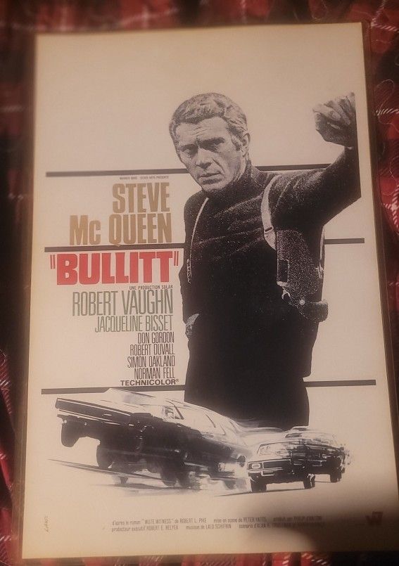 1968 Steve McQueen "BULLITT"  Movie Poster