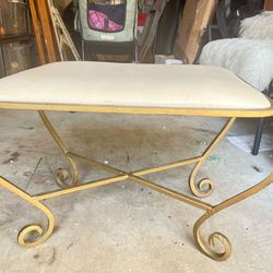 Vintage Hollywood Regency Vanity Bench / Ottoman – Mid-Century Modern