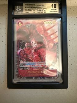 BGS 10 Pristine Monkey D. Luffy 1st Anniversary Special Card