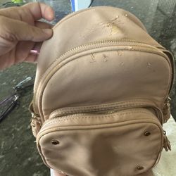 Leather Small Girls Backpack Little Ripped Leather But Inside Mint Condition 