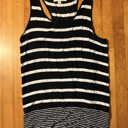 Olive & Oak Tank Top Black White Stripes Medium 