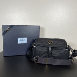 PRADA Re-Nylon Medium Shoulder Bag with Flap – Black