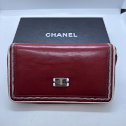 Pre Owned Chanel Red Wallet 