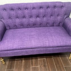 Beautiful Purple Herma Signature Chesterfield Scrolled Arm Tufted Upholstered Loveseat