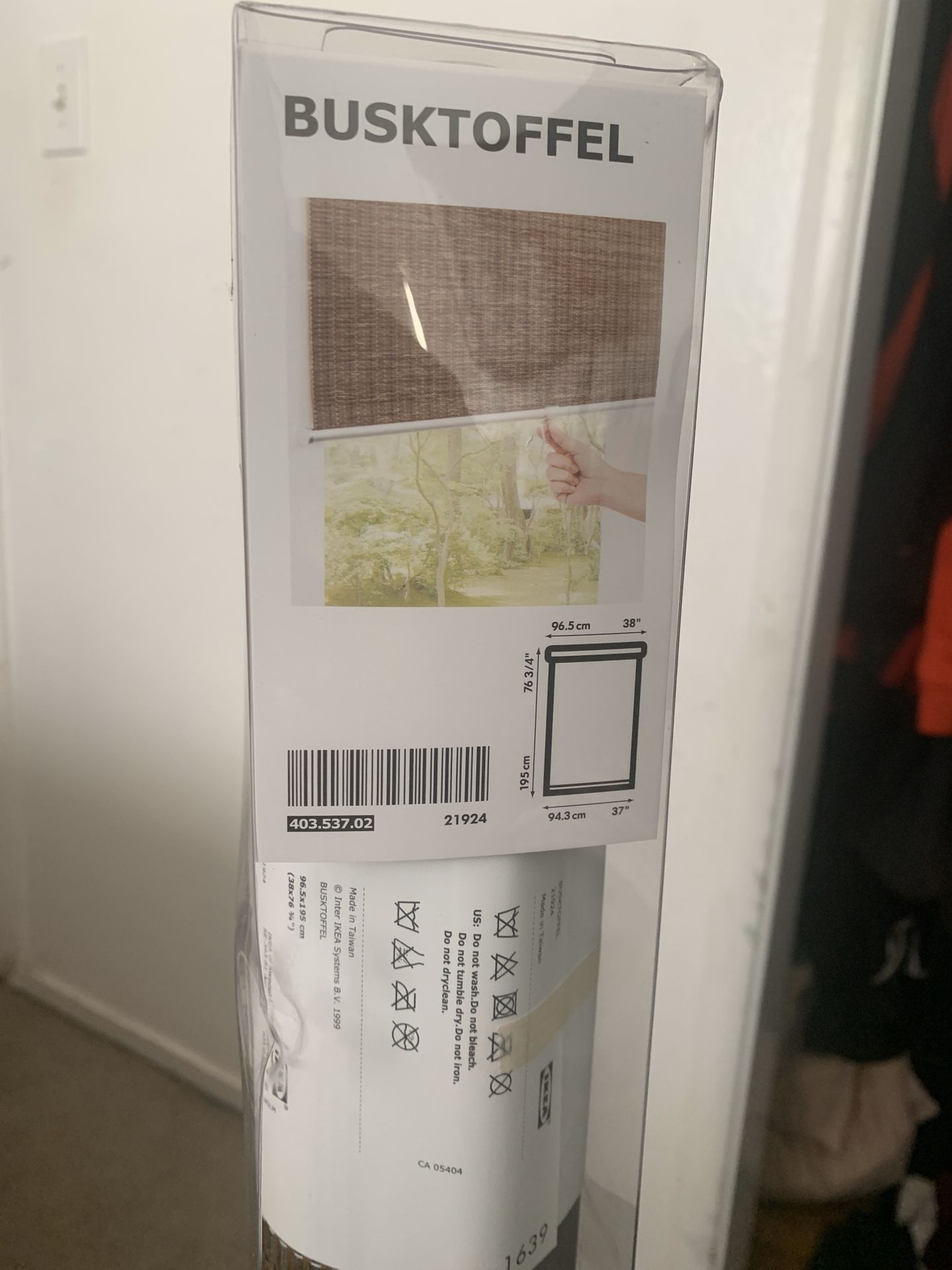 Ikea BUSKTOFFEL Cordless Roller Blind Dark Brown 903.537.09 - 37x 76 3/4" NEW