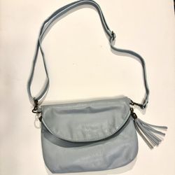Vera Pella, Blue Leather Cross Body Purse, Like new !