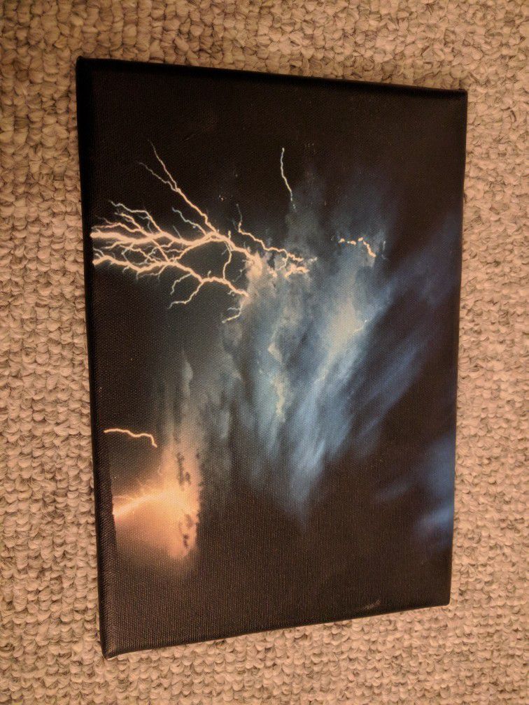 Artwork on canvas, lightning