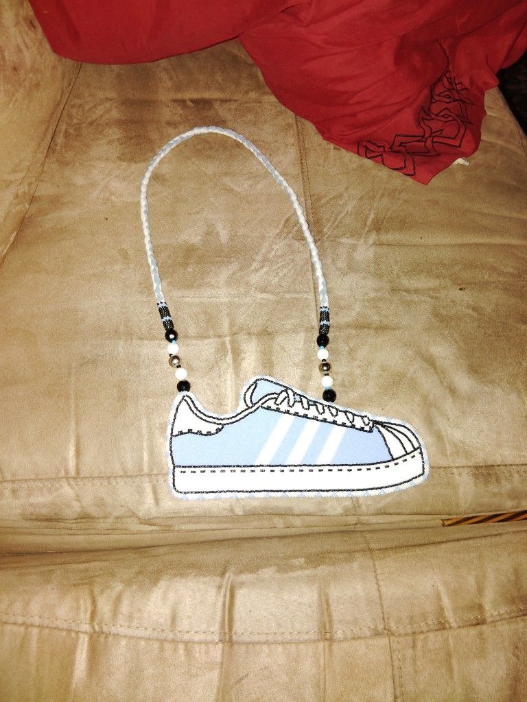 Hand Beaded Medallion Adidas Shoe 