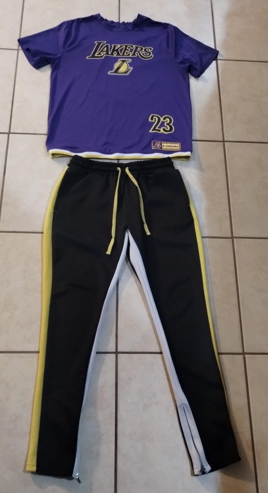 Mens Los Angeles Lakers (James) Shirt & Track Pants