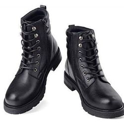 NEW Size 8 Men's Work Boots Combat Hiking Military Tactical Motorcycle Boots Lace Up Zip Boots Plush Warm Ankle High 182284